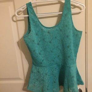 Blue lace blouse